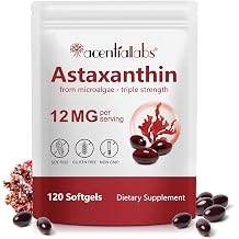 Astaxanthin 12mg, 120 Softgels Natural Microalgae Antioxidant for Healthy Skin, Vision, Joint & Heart Support Non-GMO, Gluten-Free 4-Month Supply
