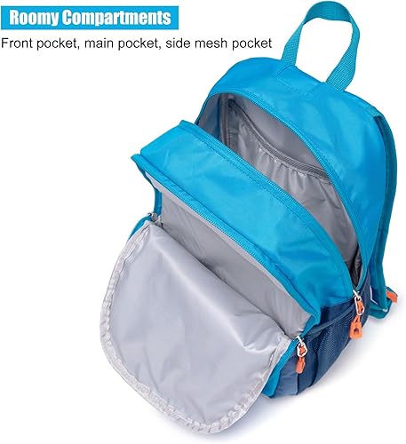 Miniatura 4 de Mochila de senderismo pequeña para niños o niñas, de 3 a 6 años, apta para aventuras deportivas al aire libre, Azul, Pequeño, Mochila de senderismo