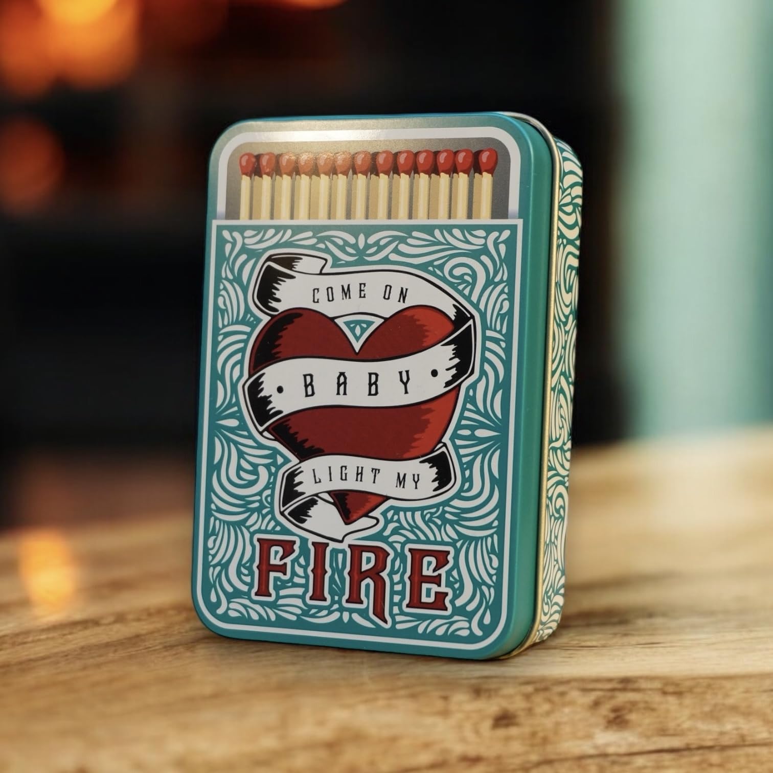TINIT Match Tin | Come on Baby Light my Fire - Storage Box Matches Firelighter Metal Lighter Gift Storage Song Lyrics Funky Unique Present Birthday Christmas Home Housewarming-image-47