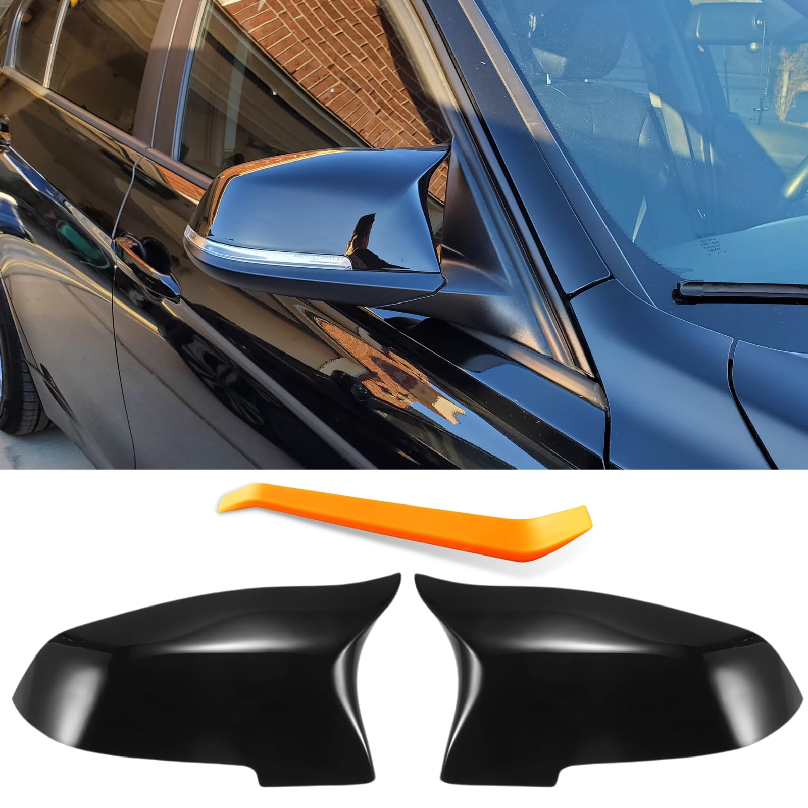 Spiegelkappen Außenspiegel für BMW 1 2 3 4er F20 F21 F22 F23 F87 F30 F31 F34 F32 F33 F36 X1 (E84) Tuning Zubehör Aussen Accessoires - Optik Schwarz Glänzend