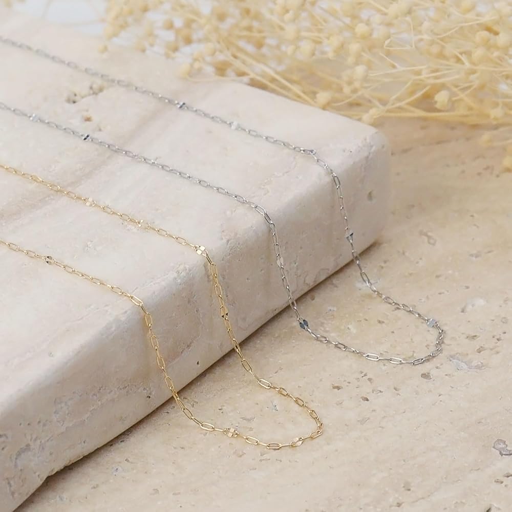 Amazon | [ララクリスティー] ゴールド チェーン ネックレス 18