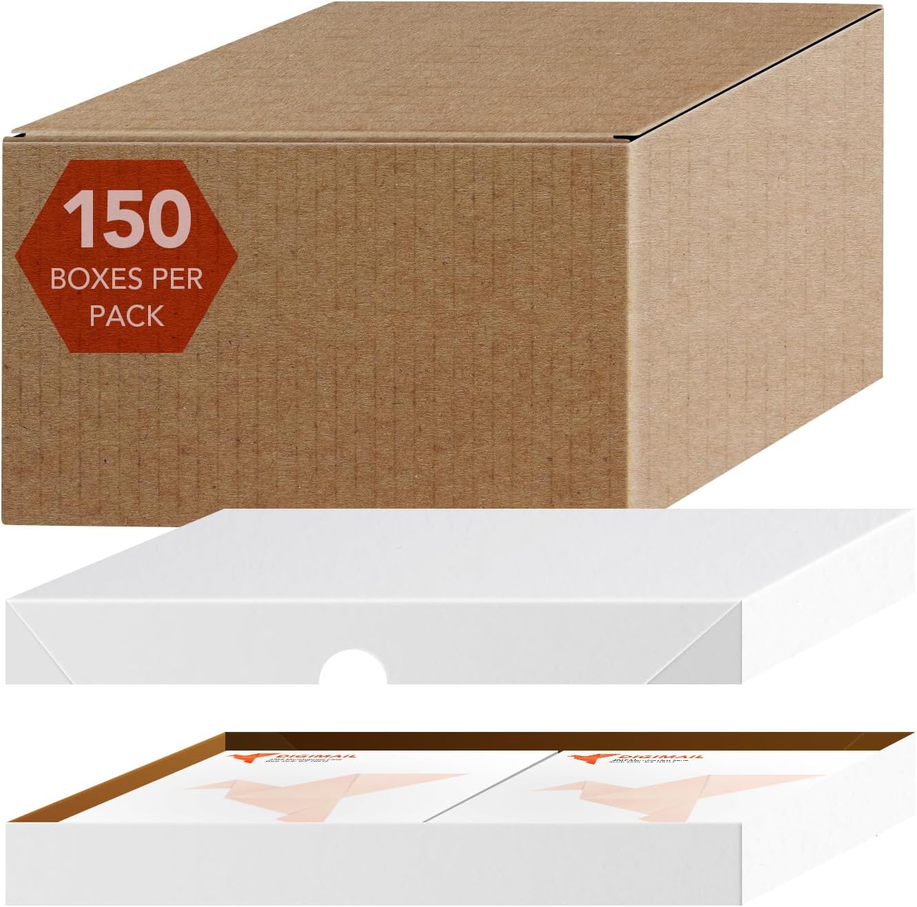 White Letterhead Folding Box - Thick and Sturdy Cardboard Boxes for Documents, Files and Papers Storage Containers Packaging Holder and Organizer - 200 Boxes per Carton - 8 1/2 x 11 x 2 (Standard)