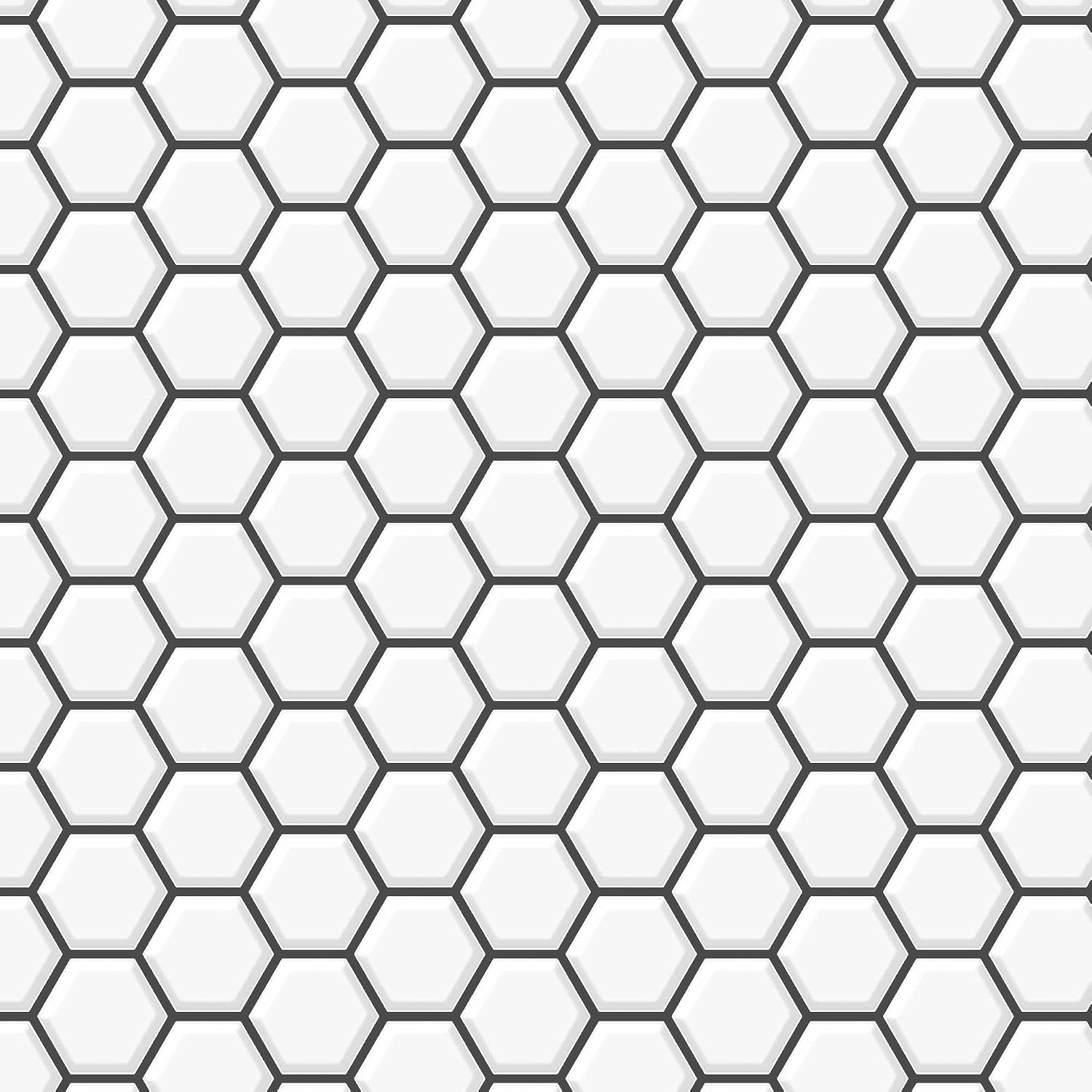 Transform Hexagon White Peel and Stick Wallpaper