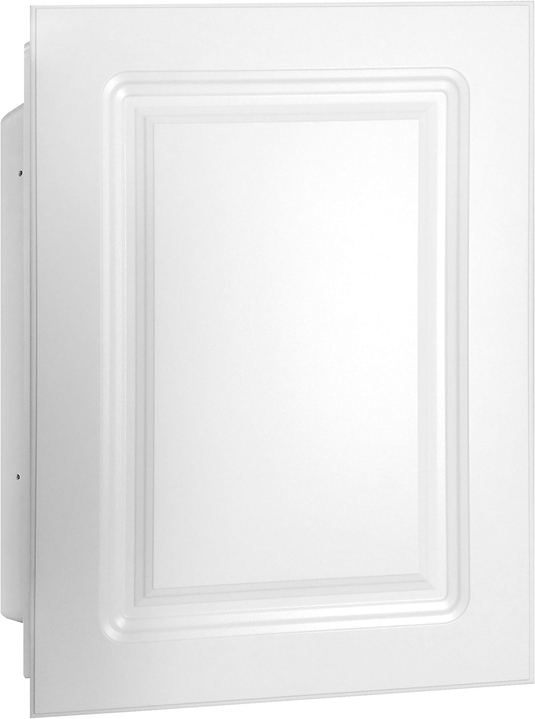 16” x 22” White Recessed Medicine Cabinet | Bathroom Storage Cabinet with Non-Adjustable Shelves, Rust-Proof Design with Wooden Door | Beveled Edge Wall Mounted Medicine Cabinets