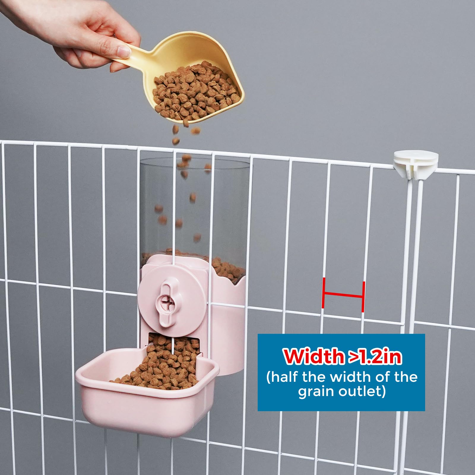 Vannon Dispensador automático de alimentos colgante para animales pequeños, comedero de gravedad de 35 onzas para jaula, cuenco de comida para conejo, cachorro, gato, hurón, cobaya, chinchilla, loro