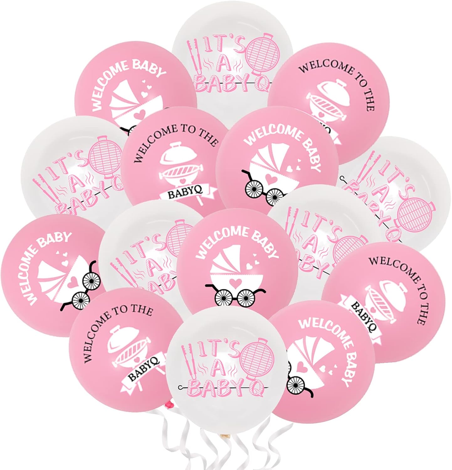45PCS Baby Q Shower Balloons 12 Inches, Baby Q Shower