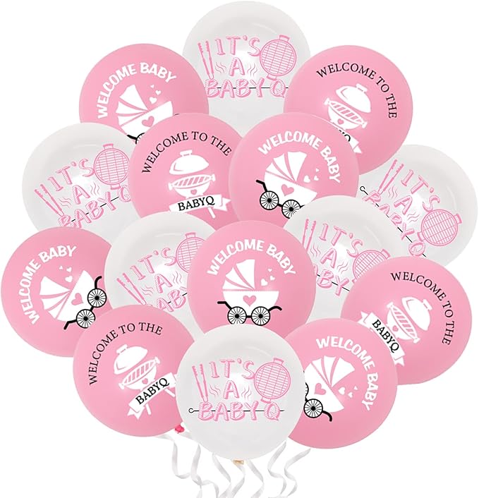45PCS Baby Q Shower Balloons 12 Inches, Baby Q Shower