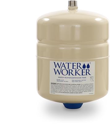 Water Worker G-5W and G-12W Thermal Expansion Tanks Pre-Charged, Steel, Vertical Water Heater Expansion Tank NSF Certified, Potable Water Safe 2 or 4.4 Gallon Capacity White, G-5W 1 Pack