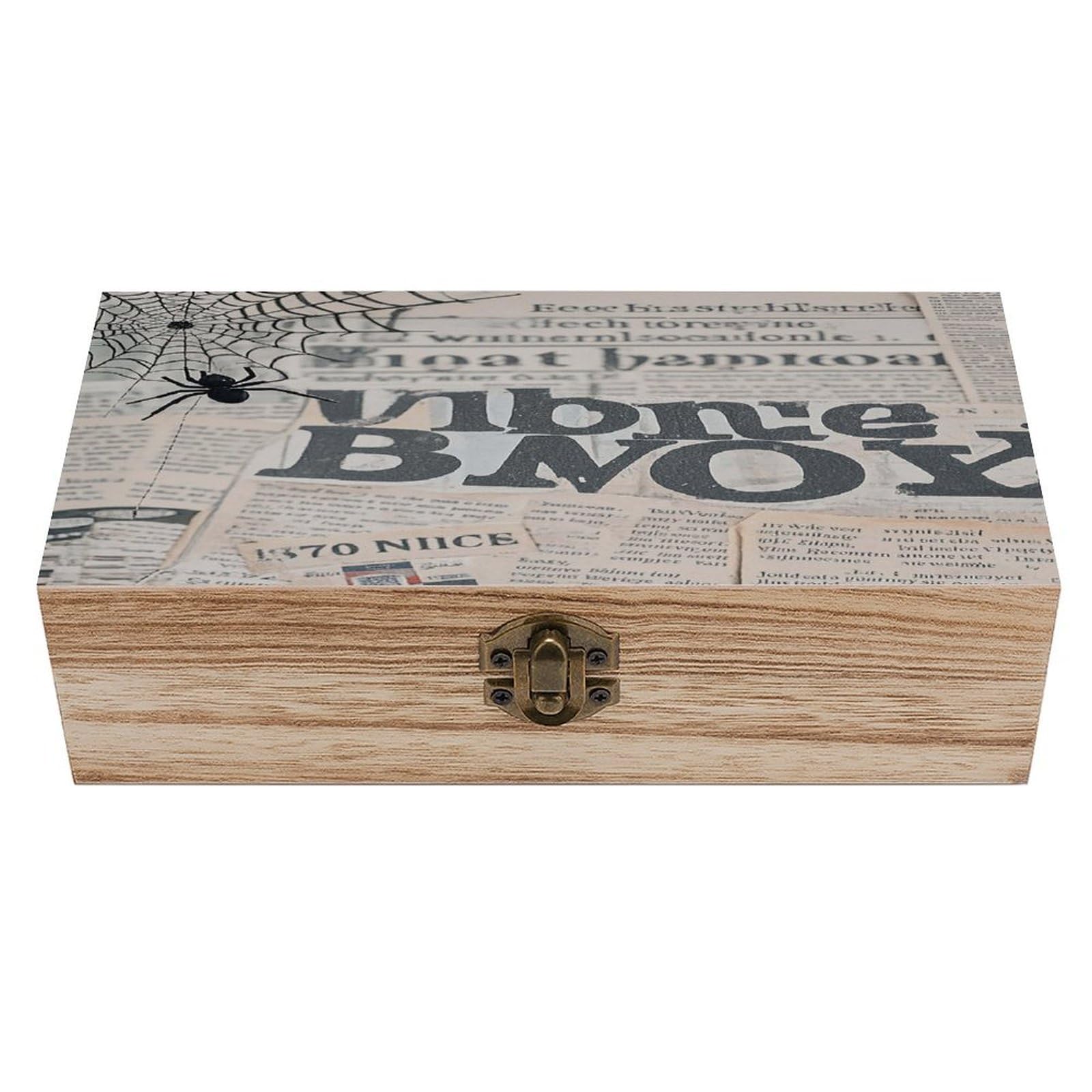 VstaDank Black Spider Web Wooden Storage Box Decorative Jewelry Case with Lids Exquisite Wood Box Letters Gifts Acacia Wood Boxes Fashion Wooden Keepsake Boxes for Men Women