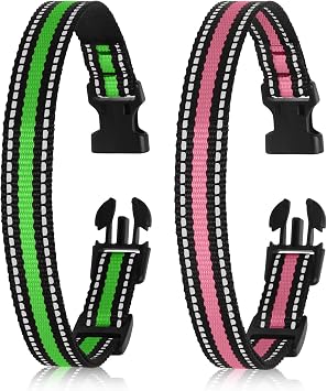 Collar Replacement Strap Compatible with Dog Training Collar Receiver, Reflective Dog Collars Strong, 2 Piece Set