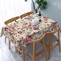 Vista 16 de YETTA YANG Mantel rectangular de tela rectangular con diseño de flores de colibrí, diseño floral, impermeable, para pícnic, fiesta, 54 x 72