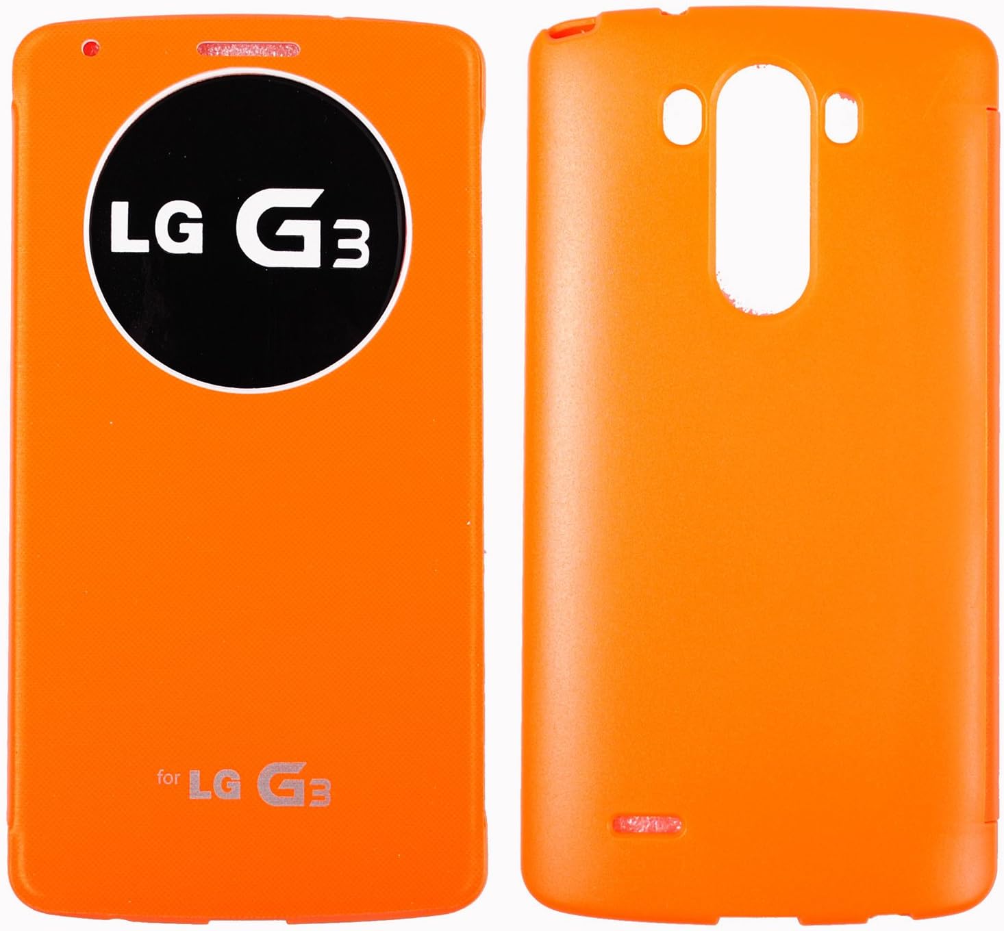 Ultra Slim Fit Polycarbonate Leather Flip Open View Rigid Case Flip Cover for LG G3 (Orange)