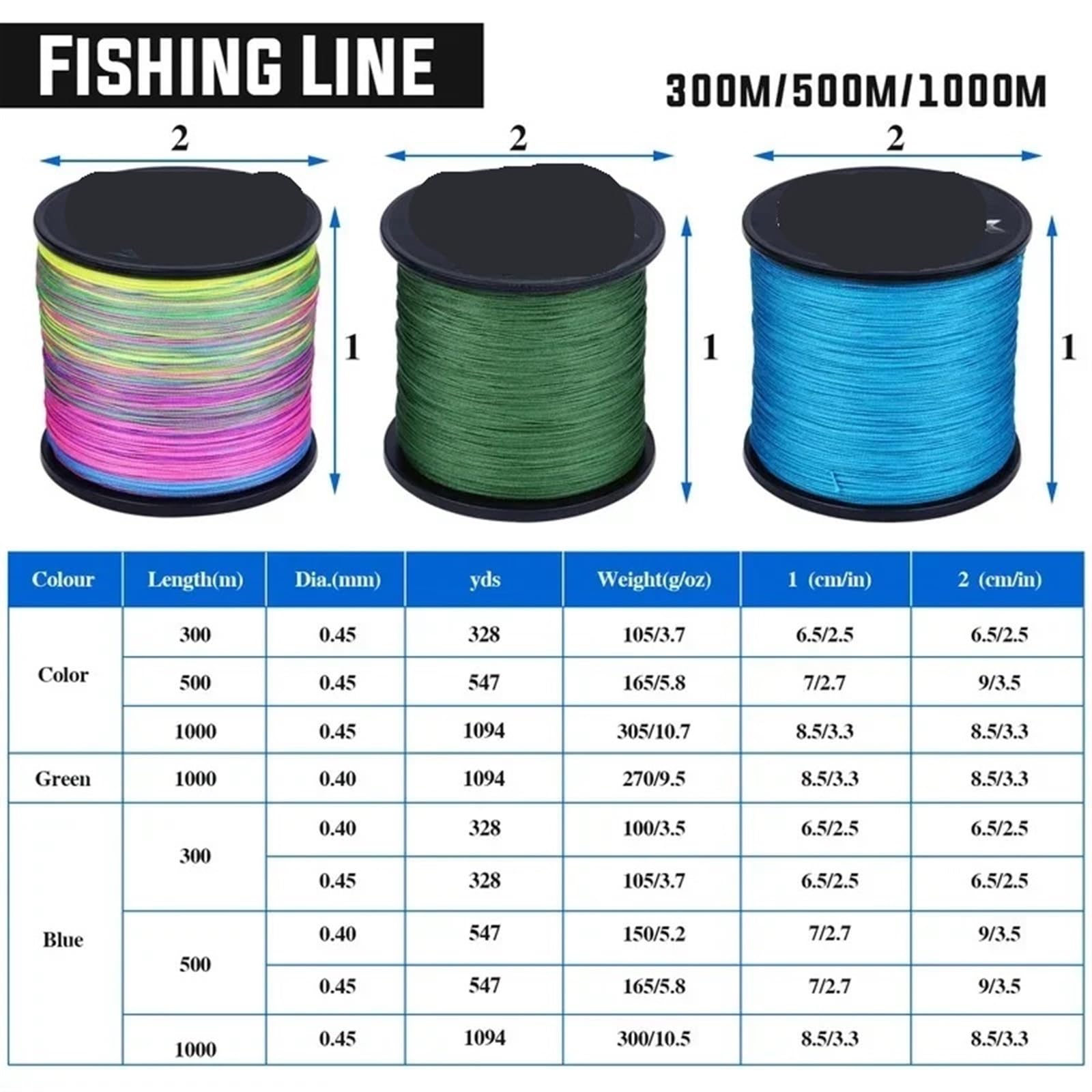 Filo da Pesca Lenza da pesca Raid in PE a 9 fili 300M 500M 1000M Filo multifilamento alla carpa