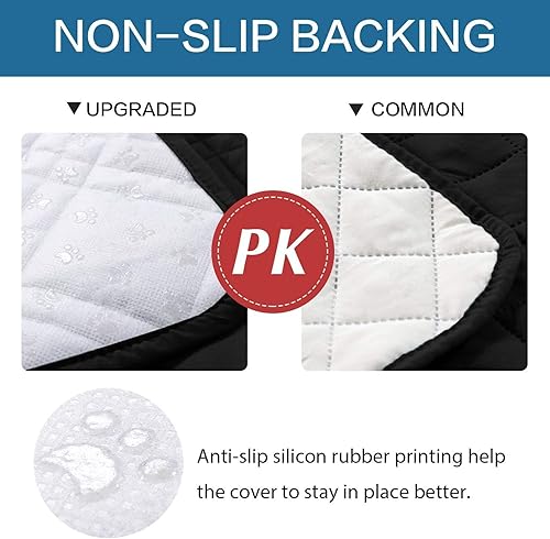 Miniatura 6 de H.VERSAILTEX Funda de sofá 100 % impermeable, lavable, funda de sofá antideslizante para 3 cojines, protector de muebles para mascotas, fundas de