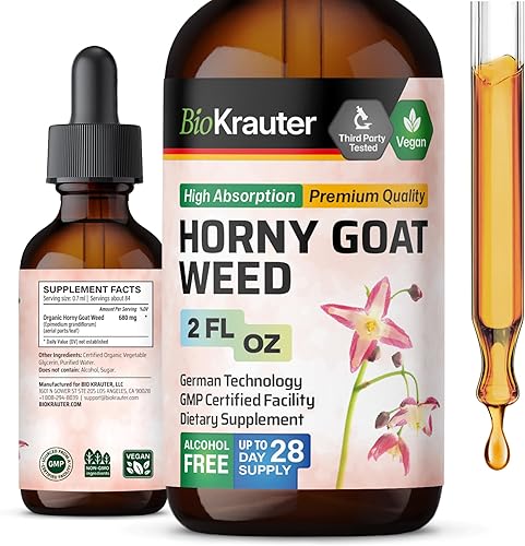 Miniatura 1 de Tintura de maleza de cabra cachonda grandiflorum orgánico Epimediano suplemento herbal líquido Barrenwort puede ayudar a apoyar el sistema