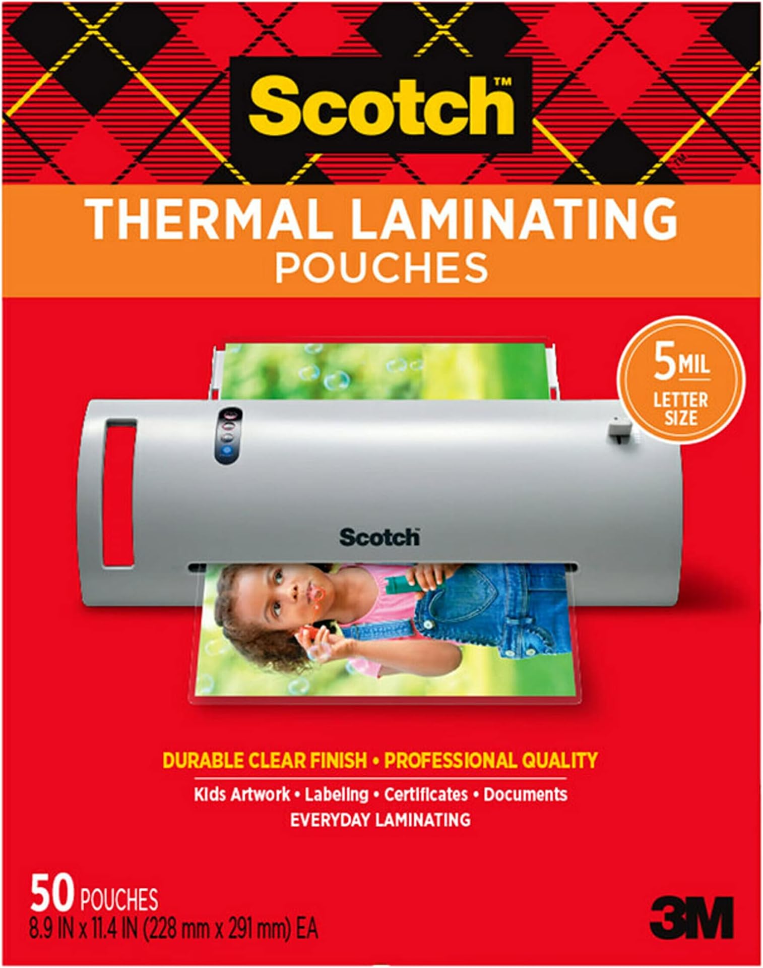 Scotch Thermal Laminating Pouches Premium Quality, 5 Mil
