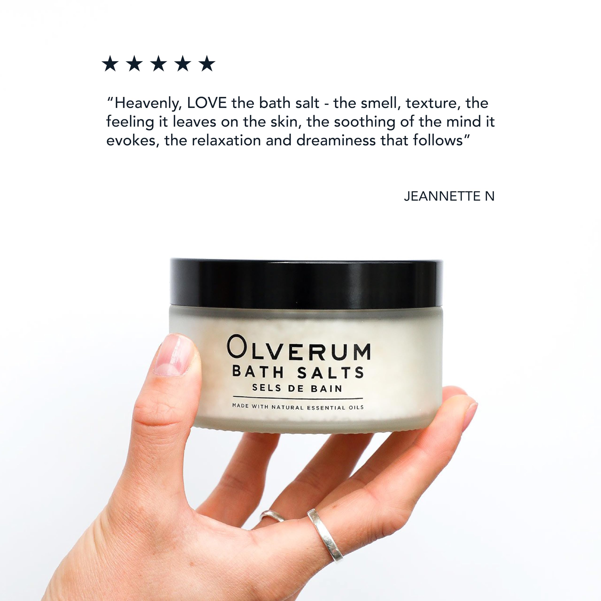 Olverum Bath Salts Luxury Muscle Soothing Bath Muscle Soak Aromatic, Therapeutic Blend of Pure Essential Oils & Mineral Salts Muscle Relaxing Ethically Sourced Salt for Women & Men Relax Restore Renew