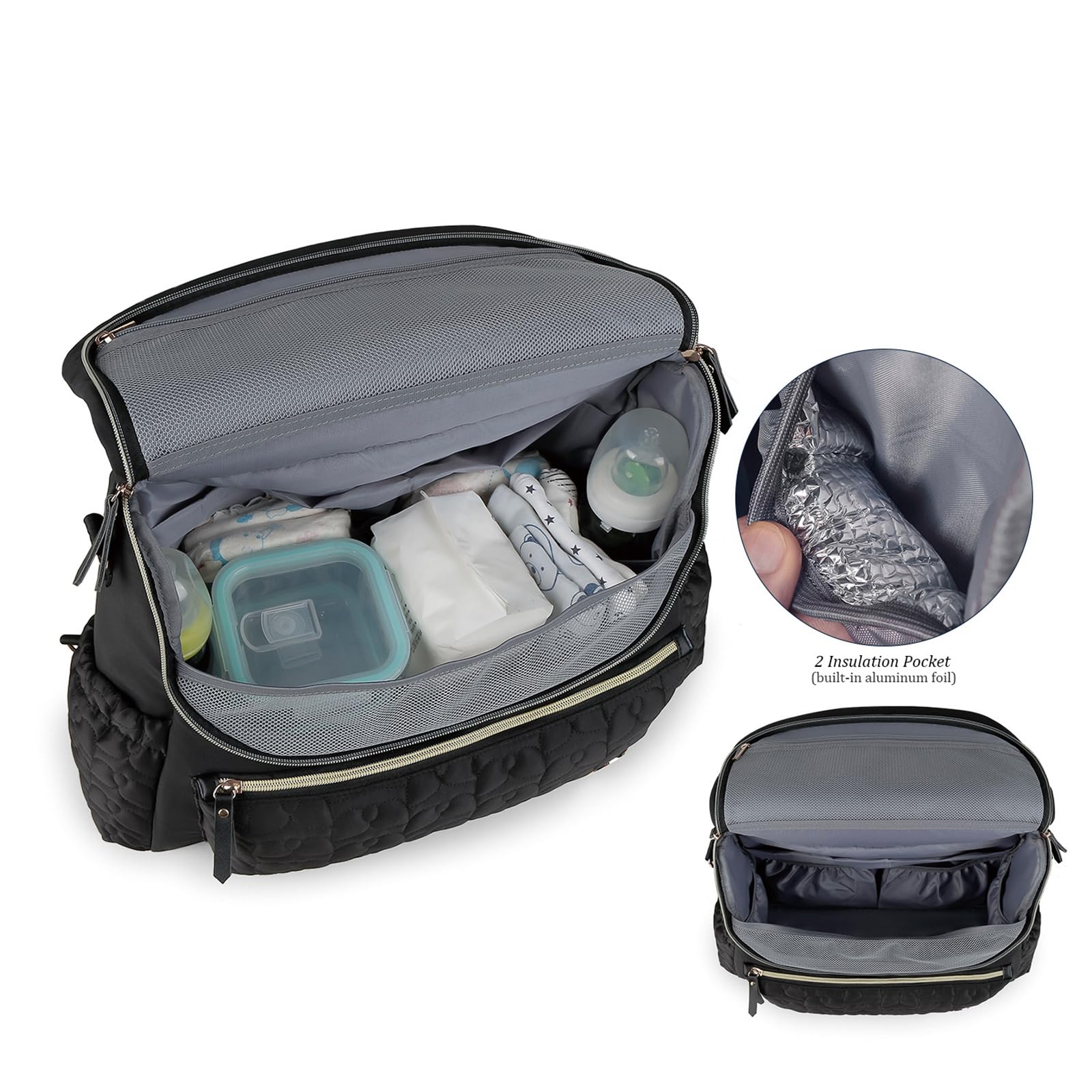 Wasserdichte Wickeltasche, Rucksack mit bequemen Schultergurten, Wickeltasche, Rucksack für Reisen, Eltern, bequemes Tragedesign