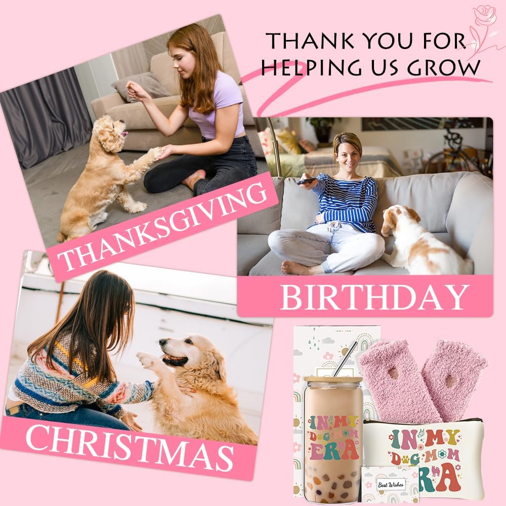 Best Dog Mom Gifts for Women, Dog Themed Gifts Set with Glass Cup, Funny Birthday Christmas Mother’s Day Gift Idea for Dog Lovers Owners - Image 6