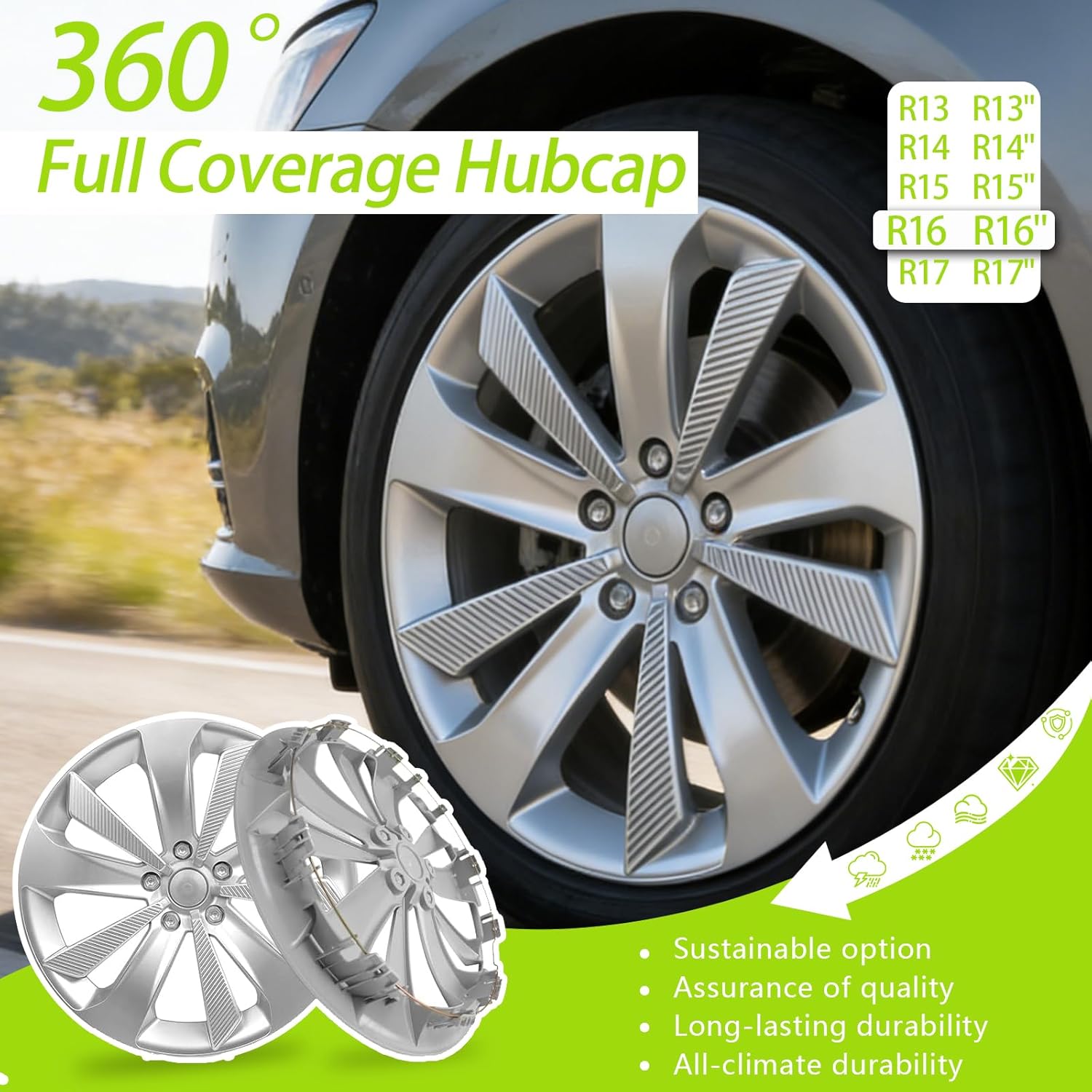 Hub Cap Wheel Cover Compatible with 2017-2023 Subaru Impreza, Chrome Plated Silvery OEM Style Tire Hub Hubcap Wheel Cover 1pc Fit for 2017-2023 Subaru Impreza 28811FL010 28811FL02A Hubcap