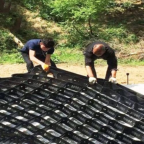 Jardinería Geocell de rejilla de tierra, grava de suelo resistente, para base de cobertizo, entrada de vehículos ligeros, estacionamiento, césped