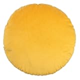 Marsrut Circle Pillow Cover, Solid Color Round Throw Pillow Covers, 18 Inches Velvet Pillow Sham, Soft Warm Decorative Cushion Case for Bed, Sofa, Floor, Home Decoration (Yellow)