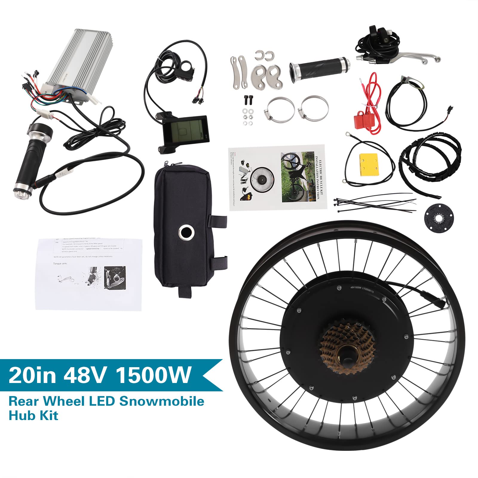 20 Zoll E-Bike Umbausatz 48V 1500 Watt Rear Hinterrad(außer Batterie)