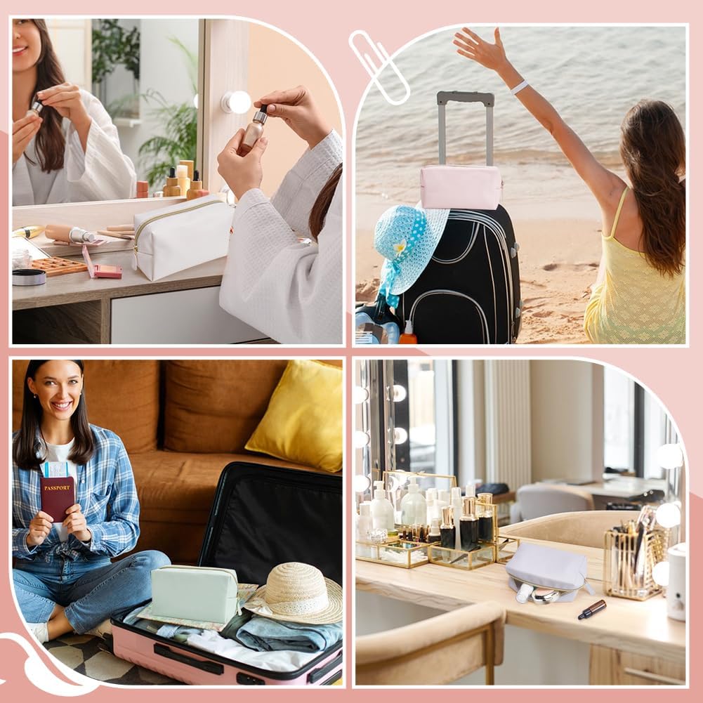 12Pcs 4 Color PU Leather Cosmetic Pouch, Makeup Bag Bulk Zipper Cosmetic Storage Bags Waterproof Small Portable Toiletry Pouch for Travel, Wedding Party Favors, Bridesmaid Gift - Image 6