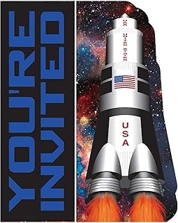 Creative Converting Outer Space Folded Invitations with Envelopes - 8 Pcs, 5