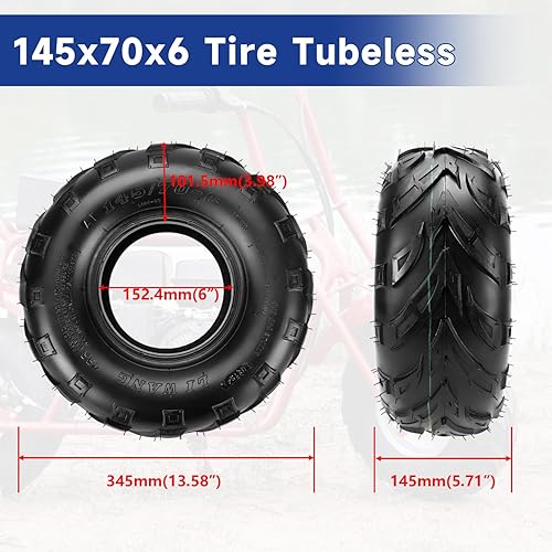 Miniatura 3 de Neumáticos 14570-6 compatibles con Coleman CT100U CC100X B100 Baja Doodle Bug DB30 Monster Moto Motovox Mini Bike KT196 CK196 Kazuma Roketa -