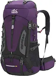 Mochila Camping Caminhada Viagem Cargueira Trilha 60 Litros (Roxo)