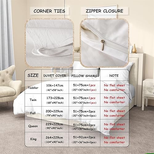 Miniatura 5 de Feelyou Juego de funda de edredón para el día de San Valentín, tamaño individual, juego de ropa de cama floral azul real con rosas para niños,