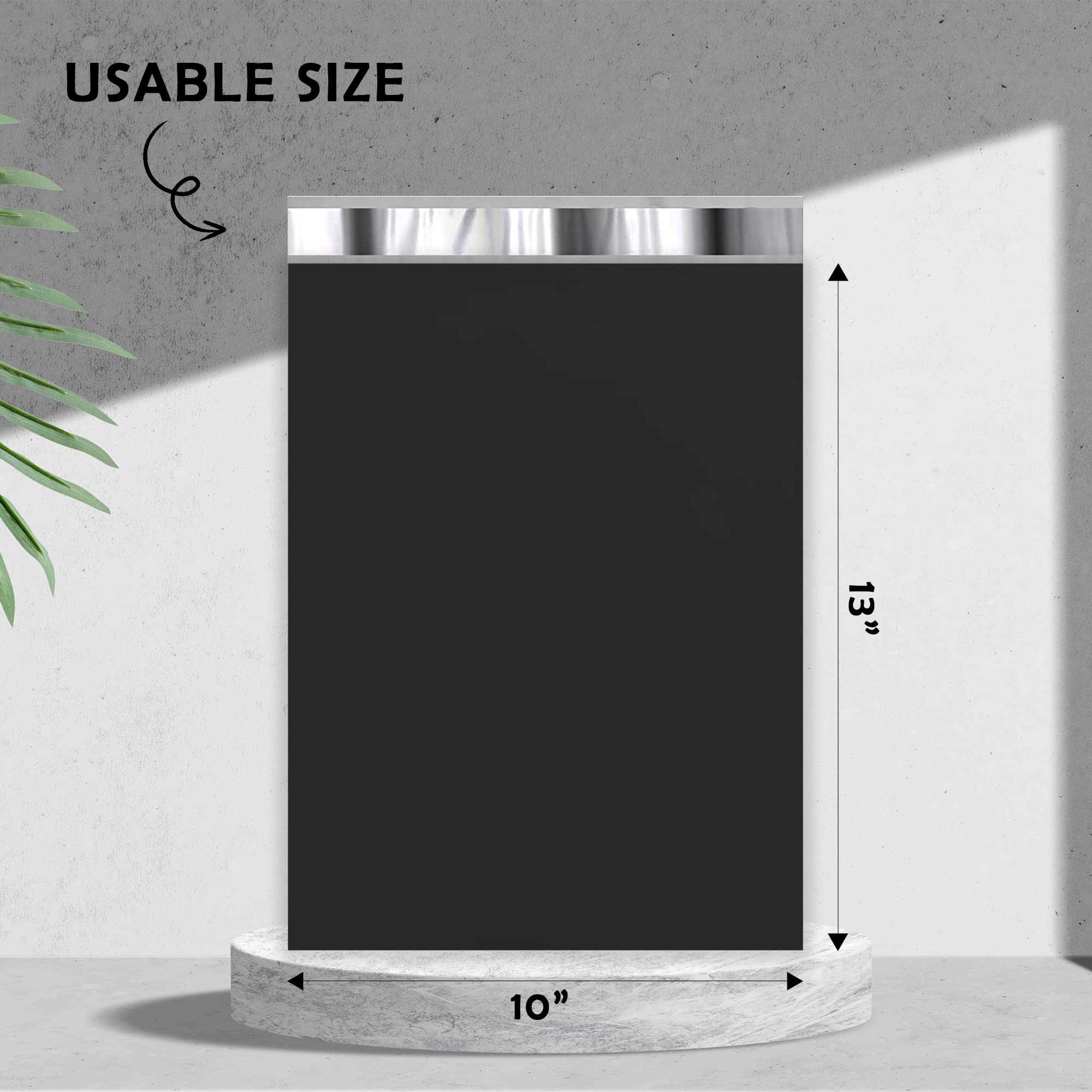 Yens Poly Mailers 10 x 13, 100 sztuk, czarne, mocne, samoprzylepne koperty wysyłkowe, wodoodporne, do wysyłki, wysyłki, pakowania M4