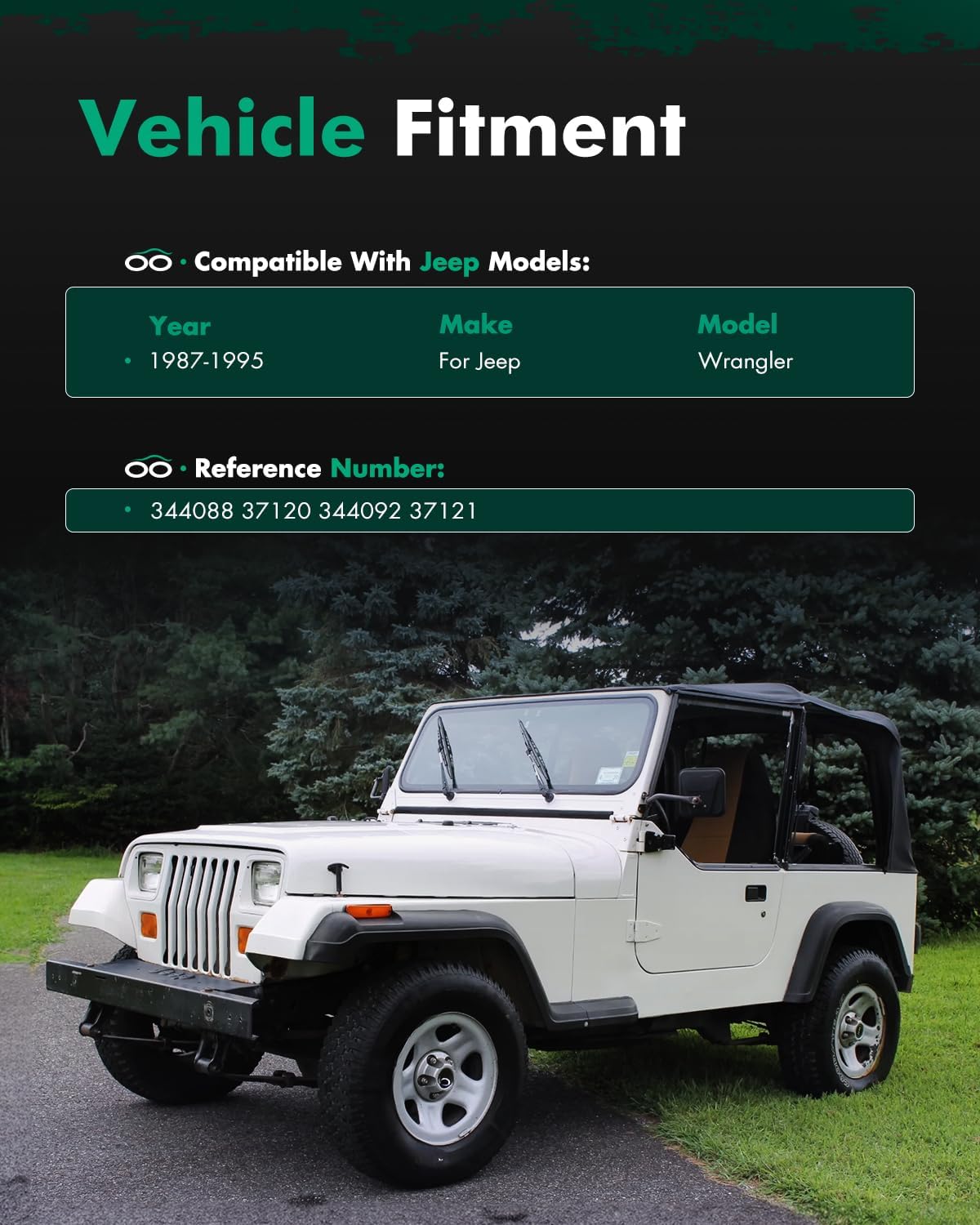 Shocks Absorbers,SCITOO Front Rear Gas Struts Shock Absorber Fit for 1987 1988 1989 1990 1991 1992 1993 1994 1995 for Jeep Wrangler 344088 37120 344092 37121 Set of 4