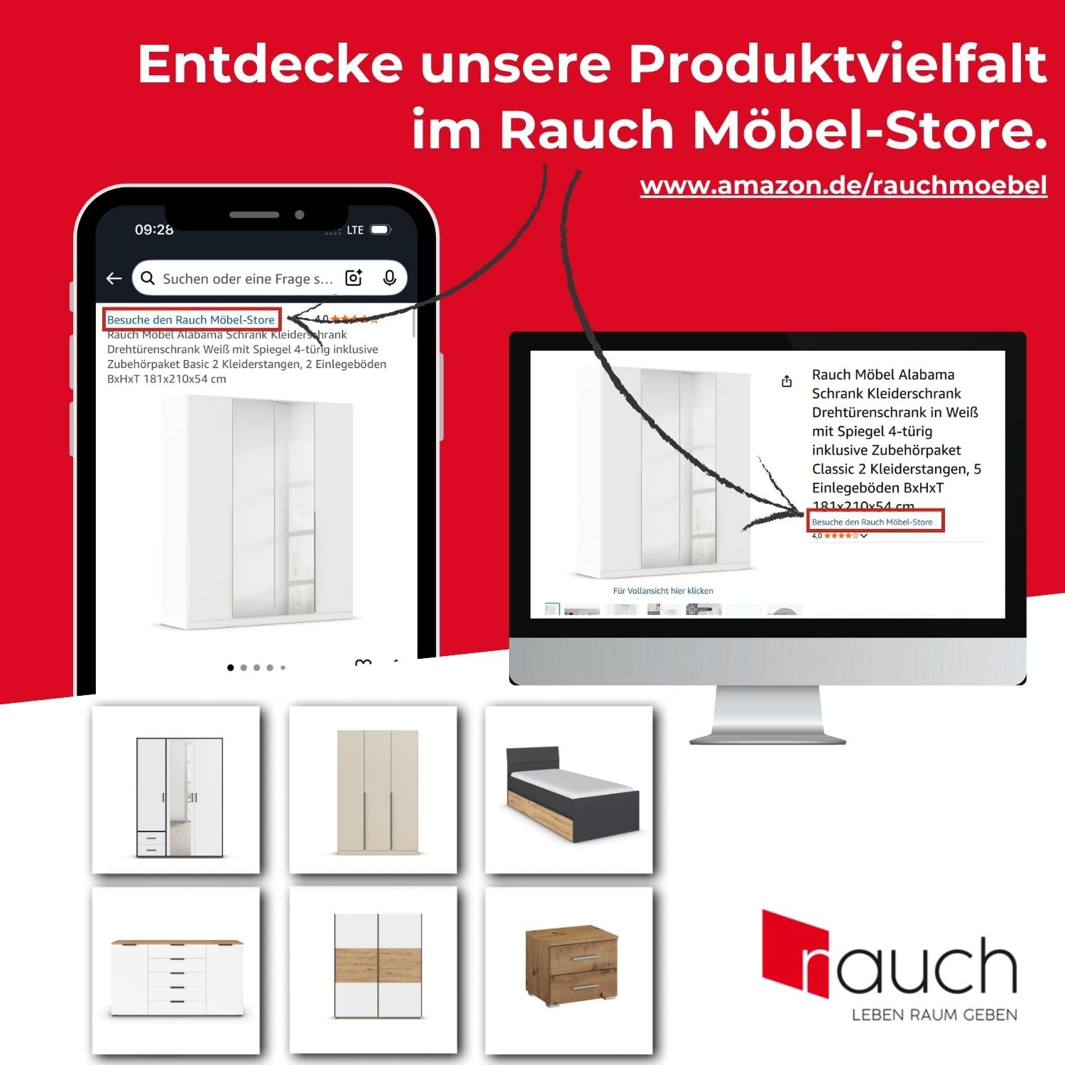 Rauch Möbel Joel, Bett, Farbe Weiß, Maße 145x90x209 cm | Doppelbett, Stauraumbett, mit 2 Stauraumschubladen, für Schlafzimmer, Jugendzimmer, Gästezimmer, Liegefläche 140x200 cm