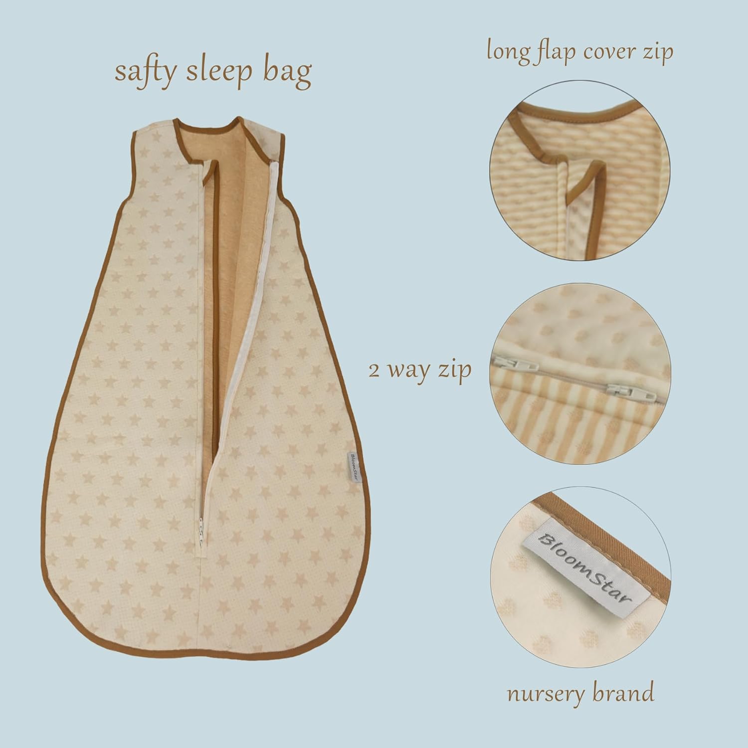 Toddler Sleeping Sack 2-3T Large Tog 2.0 Cotton Warm Baby Wearable Blanket Sleeping Bag 18-36 Months Sleeveless 4 Seasons Soft Quilted with Filling Unisex Infant Sleeper Sack - Image 6