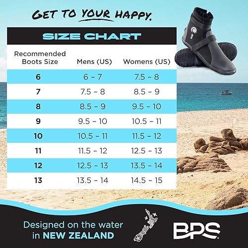 Miniatura 2 de BPS Botas de buceo de 0.118 in y 0.197 in con suela antideslizante, botas de agua para hombres y mujeres, deportes acuáticos, botines de neopreno,