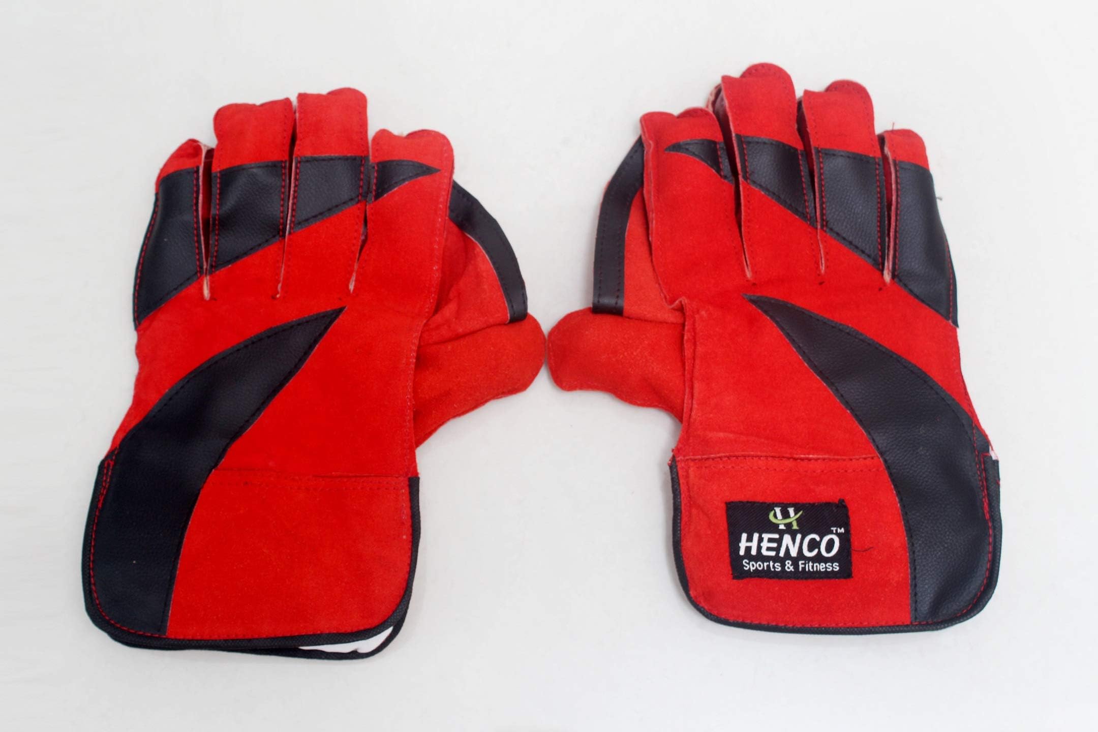 HENCO Leather Cricket Wicket Keeping Gloves (Men), Standard, Multi-Colour