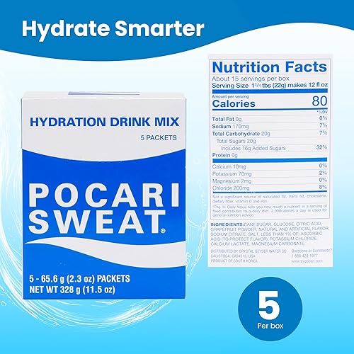Miniatura 2 de Pocari Sweat Polvo - 1 caja, 5 paquetes, ahora en los Estados Unidos, restaura el agua y los electrolitos, hidratación que es más inteligente que