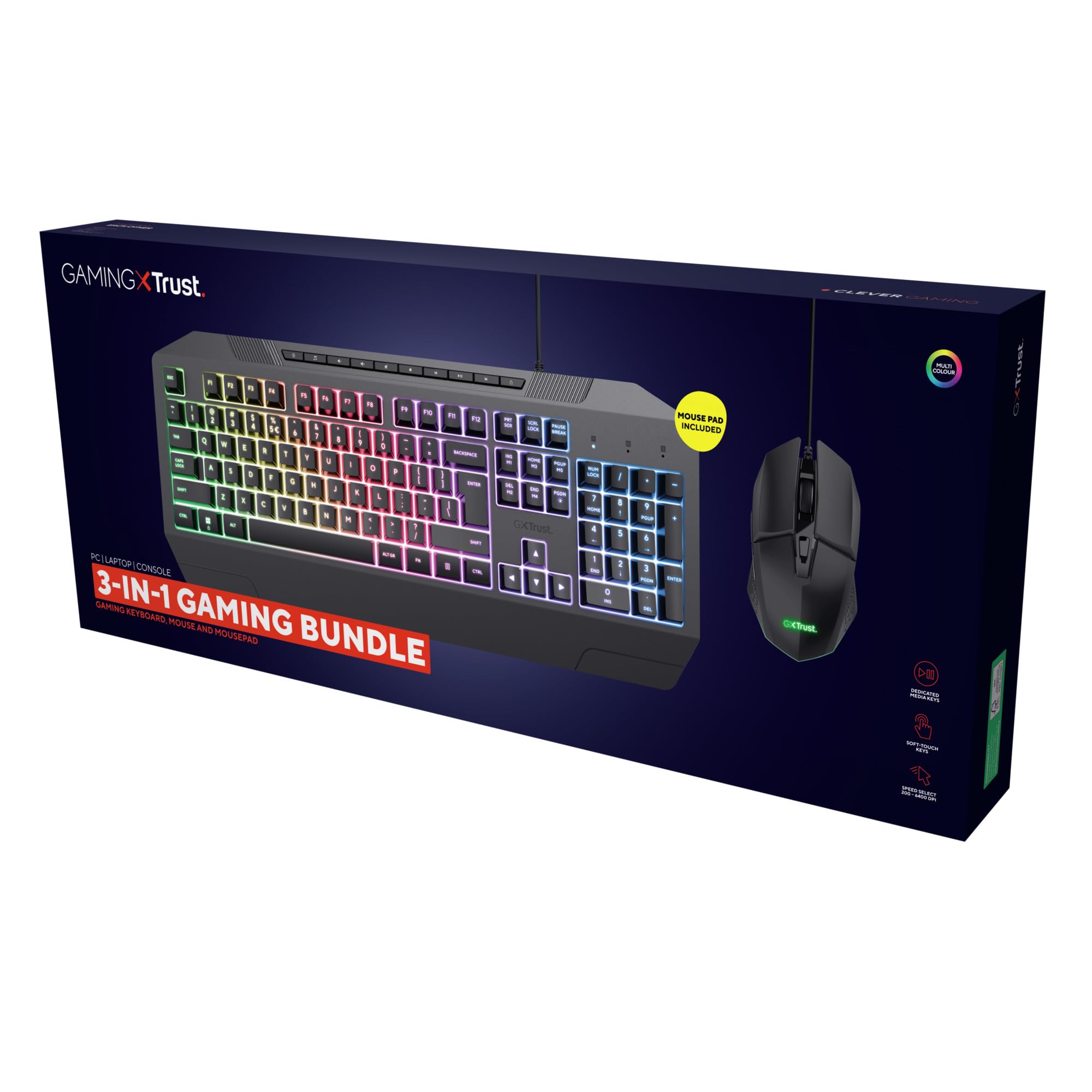 Trust Gaming GXT 791 3-w-1 zestaw gamingowy włoski układ QWERTY