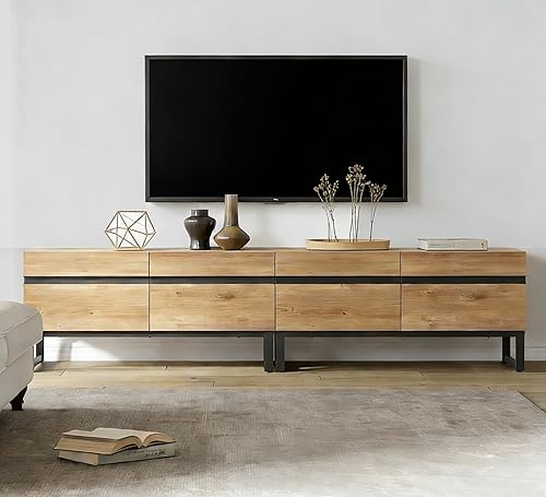 Miniatura 16 de WAMPAT Moderno soporte de TV para televisores de hasta 50 pulgadas, mesa consola central de entretenimiento de TV con gabinete de almacenamiento,