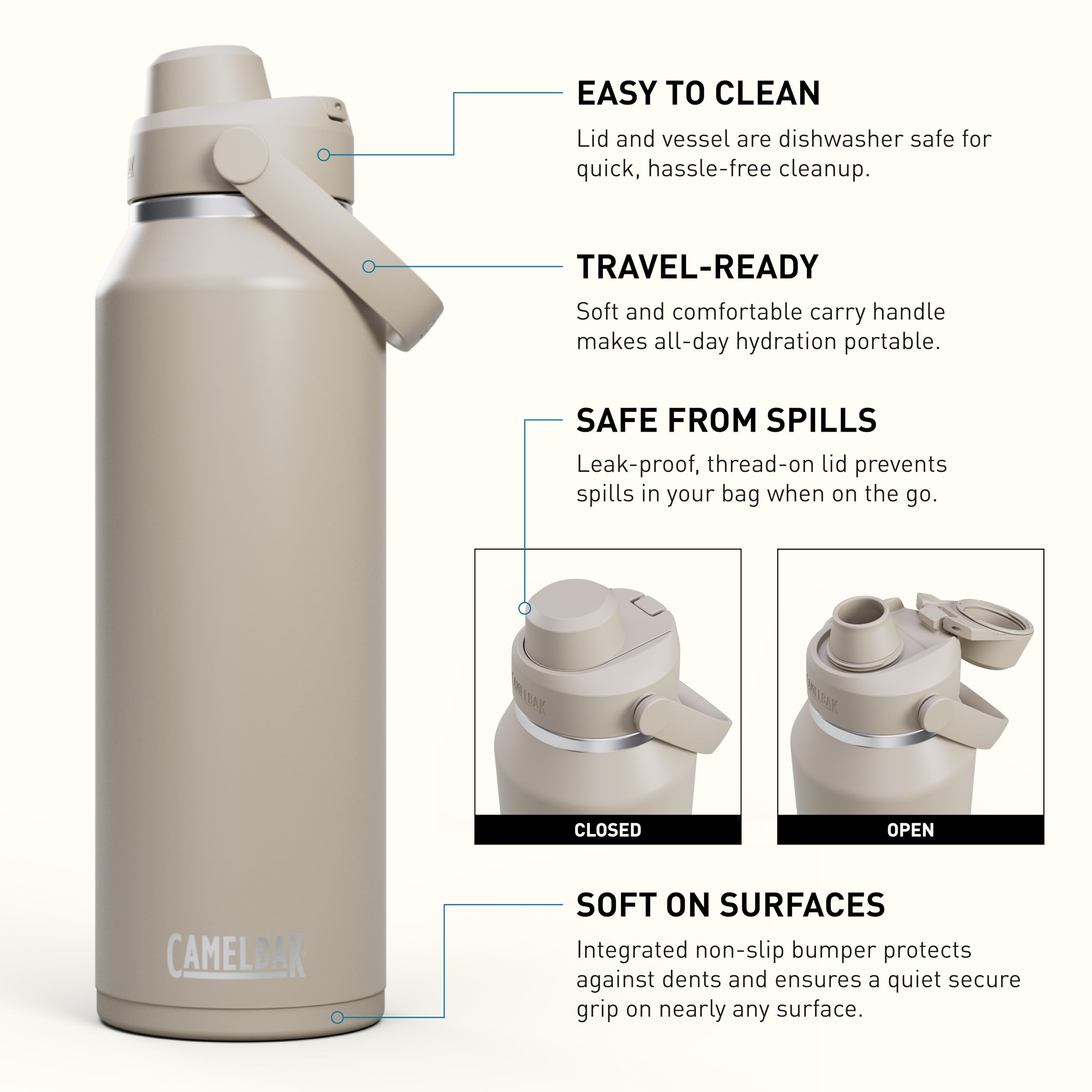 CAMELBAK Thrive Chug VSS Trinkflasche, Stone, 1.2L