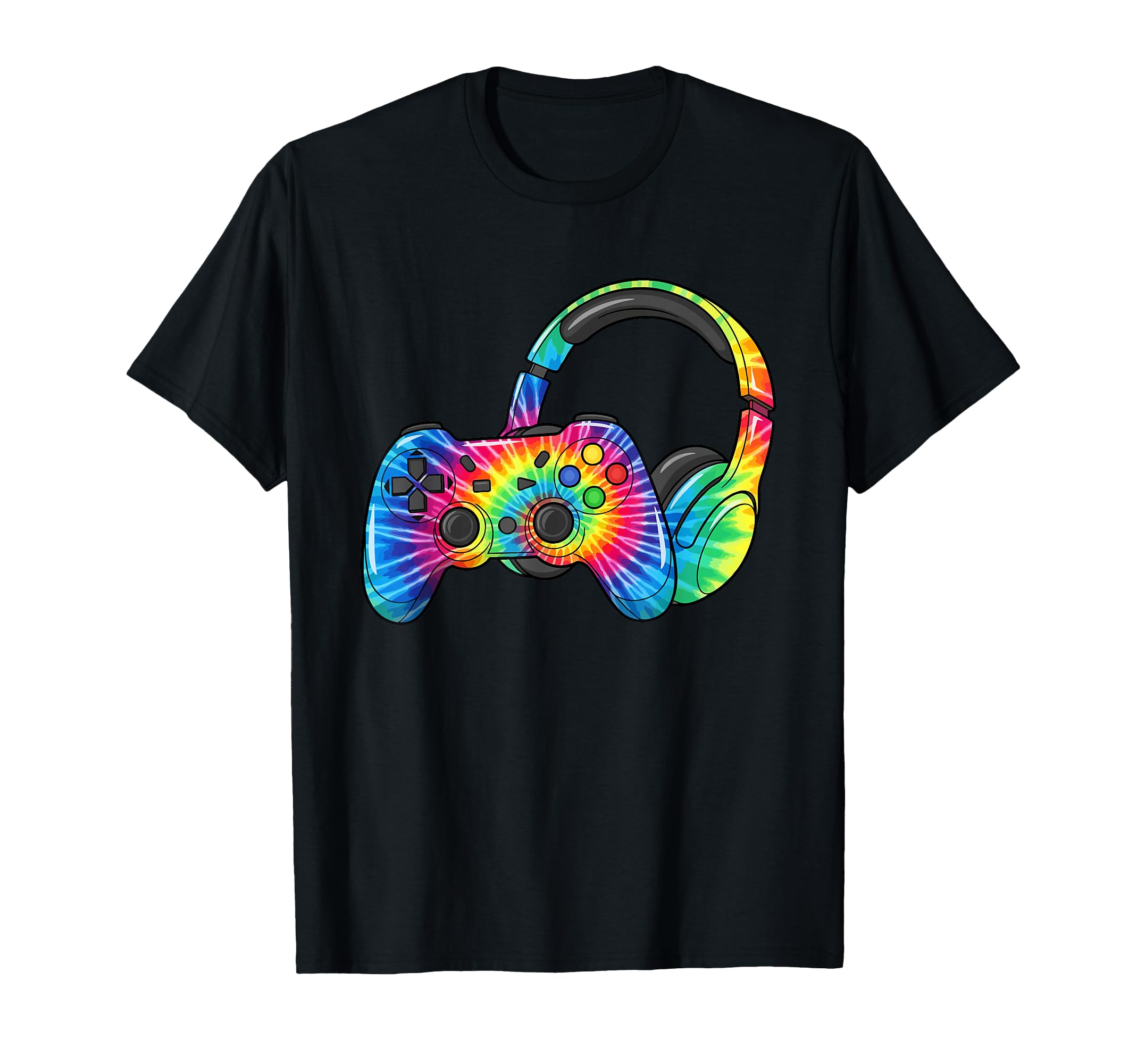 Tie Dye Gaming Headset Controller Video Games Gamer T-Shirt