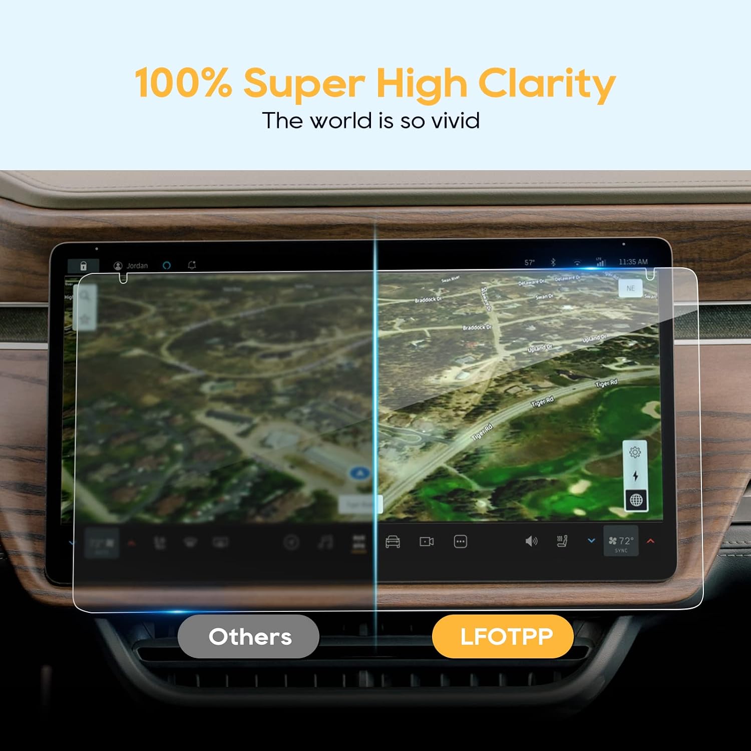 LFOTPP Glass Screen Protector for 2022 2023 R1T / R1S 15.6 Inch Tempered Glass Navigation 9H Hardness Car Infotainment Stereo Display Center Touchscreen Protective Film