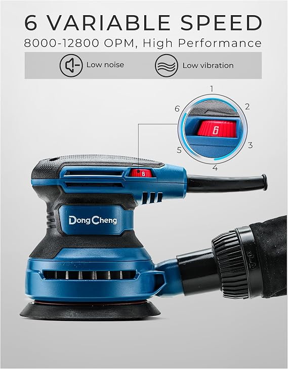 Dong Cheng 5-Inch Random Orbital Sander 380W 12800OPM Electric Palm Sander, 20V Max Cordless Rotary Hammer Drill