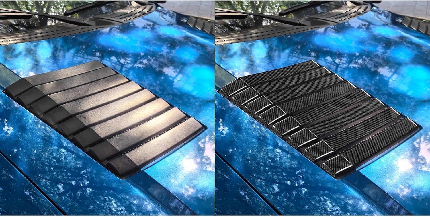 48PCS Car Hood Air Vents for Car Hood Scoop, Bonnet Vent Hood Air Intake Trim Cover Carbon Fiber Exterior Trim Stickers Compatible with Ford F150 F-150 Raptor 2010 2011 2012 2013 2014 Accessories