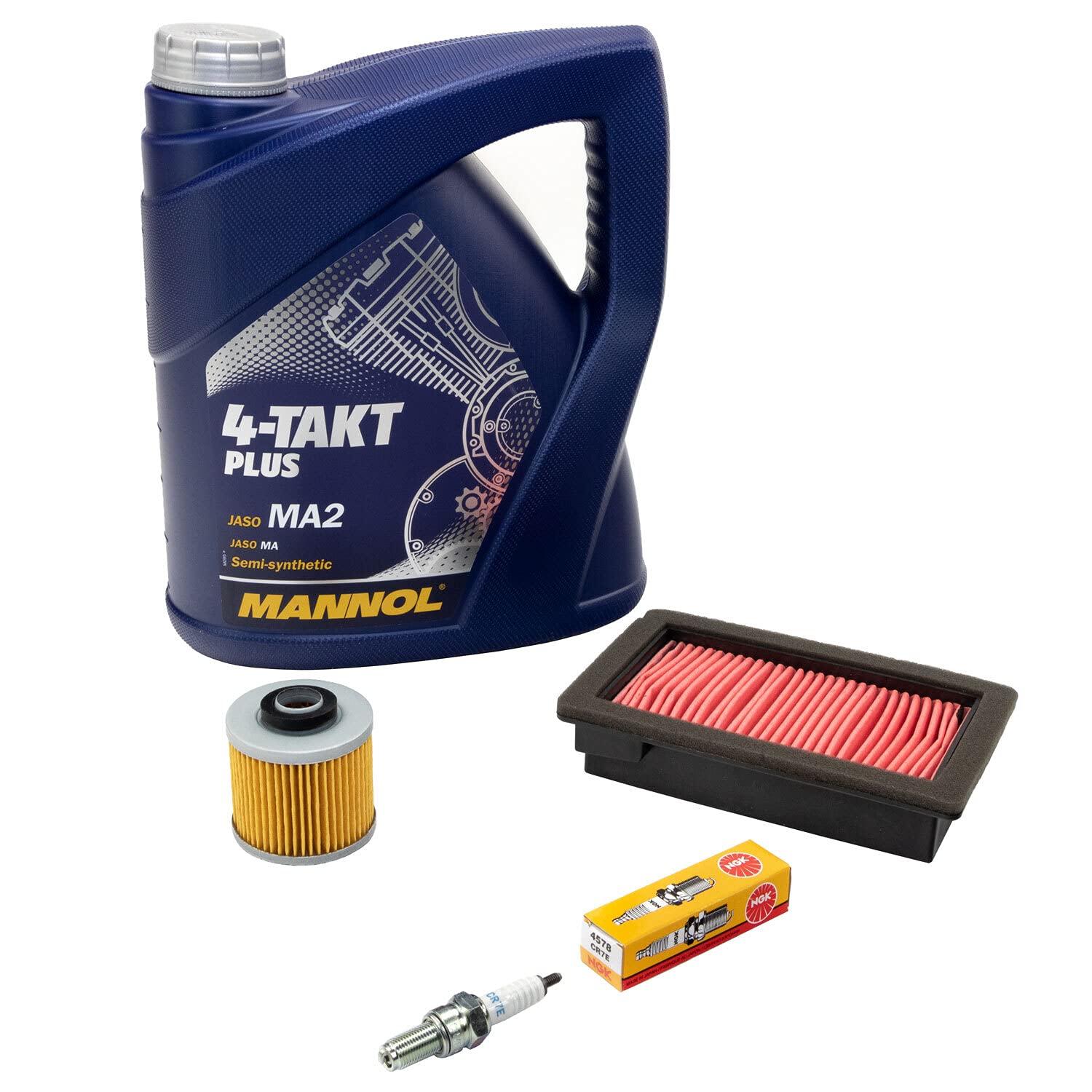 Wartungspaket Öl 4L + Luftfilter + Ölfilter + Zündkerze für Yamaha MT-03 660 XT 660 XT660 RM02 DM01 Baujahr 2004-2015
