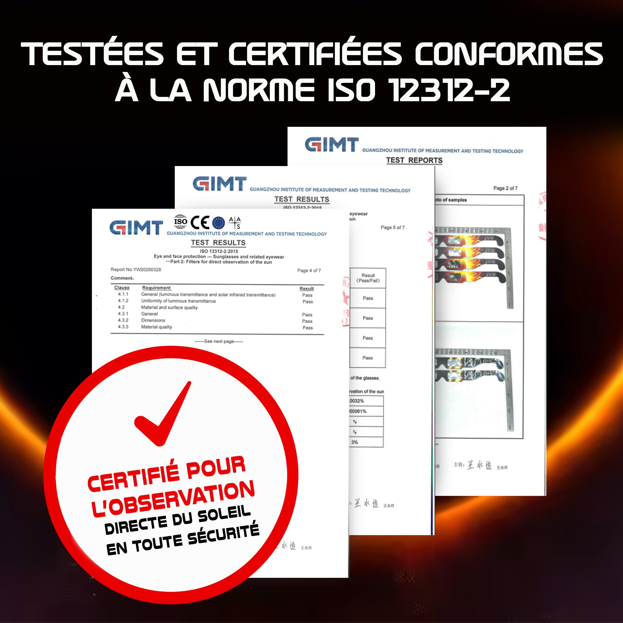Lunettes Eclipse Solaire ISO 12312-2 Lot de 6 Galaxium