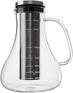 GRÄWE Cold Brew Coffee Maker 1.5 Litre - Coffee Maker with Borosilicate Glass Carafe & Stainless Steel Filter - Cold Brew Jug for Coffee, Iced Coffee - Cold Brew Tea Maker, 6 Cups