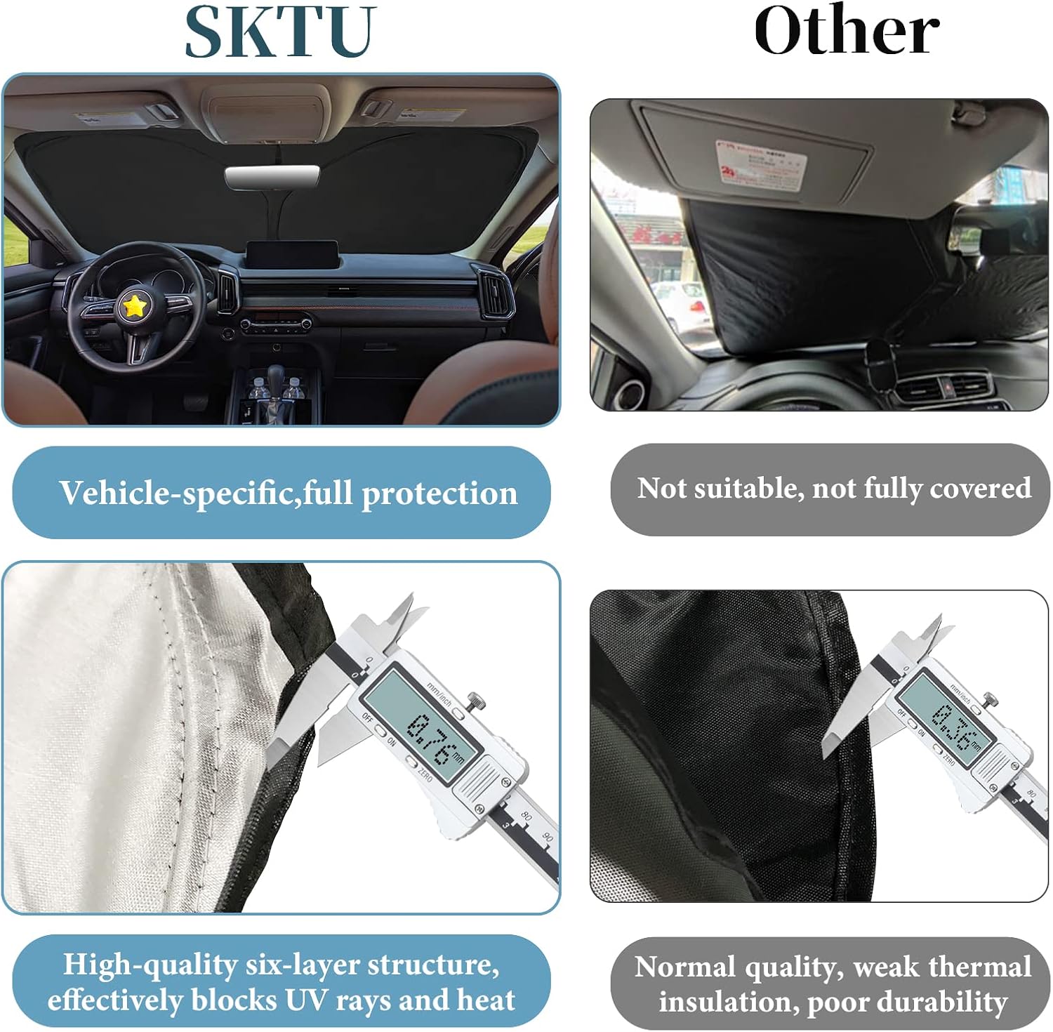 SKTU 2025 2026 CX-50 Front Windshield Sunshade for 2023 2024 2025 2026 Mazda CX-50 Windshield Sun Shade Foldable for Blocks UV Rays and Blocks Heat and Sun Keeps Vehicle Cool